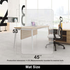 AiBOB Office Chair Mat for Hardwood Floor, 45 X 53 inches, Hard Floor Chair Mats Under Computer Desk, Easy Glide for Rolling Chairs, No Curling