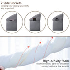 Vekkia Queen Bed Wedge Pillow for Headboard/Headboard Pillow/Bed Gap Filler/Pillow Wedge for Headboard Gap(0-3.5"),Close Gaps Between Mattress and Headboard(Gray 60"x6.5"x4.5")