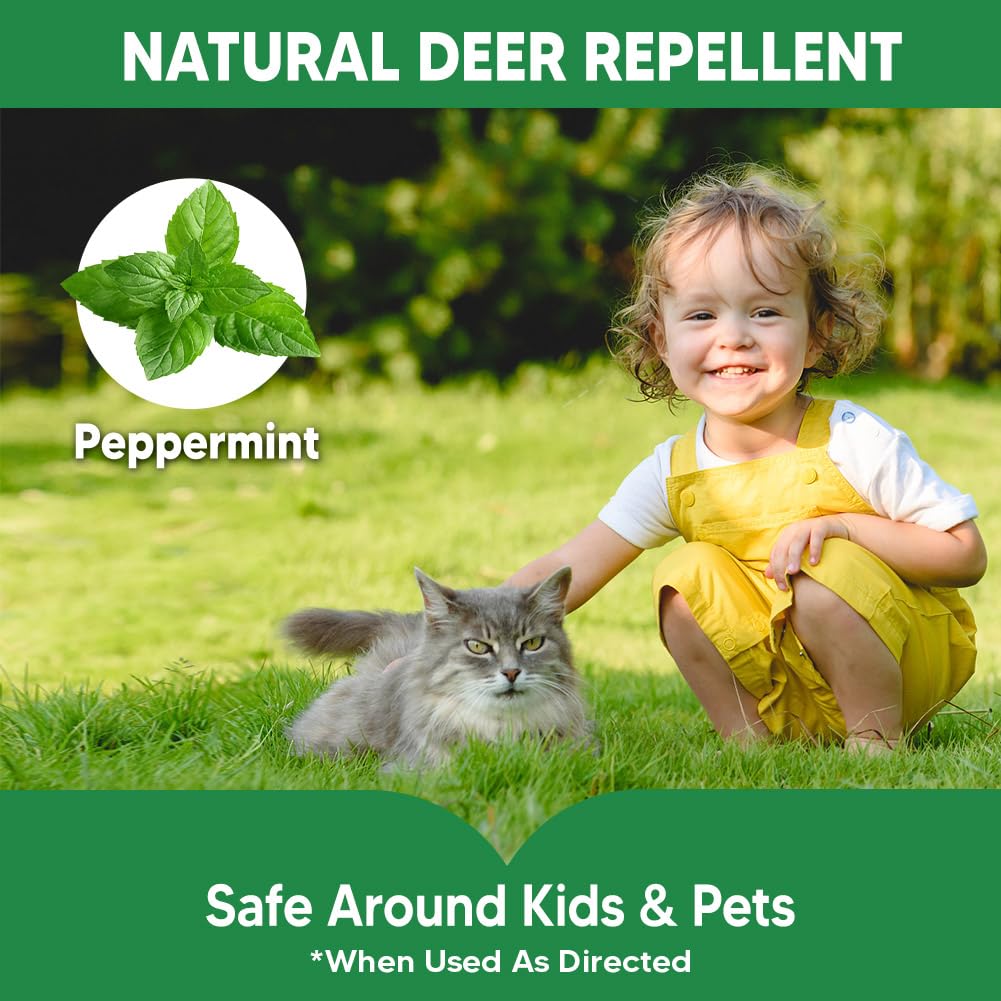 AMDEIUR Deer Repellent for Plants, Rabbit Repellent Outdoor, Deer Deterrent for Yard, Bunny Repellent, Deer Away, Keep Rabbits Out of Your Garden, Safe for Family, Pets and Plants, 8 Packs