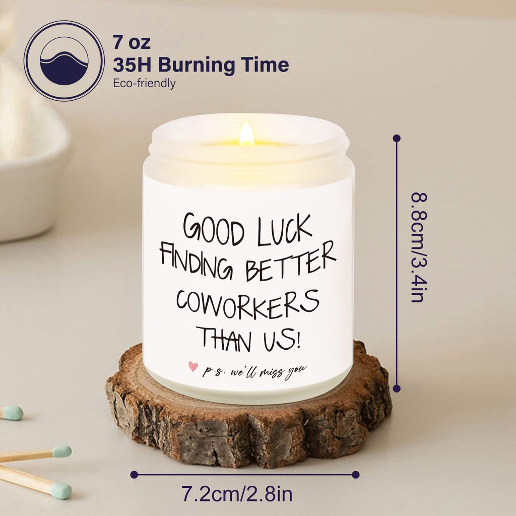 BAUBLEDAZZ Coworker Leaving Gifts for Women, Farewell Gifts for Coworkers- Handmade Lavender Soy Wax Candle(7oz)- Funny Going Away Gift for Coworker, Goodbye Gifts for Coworkers