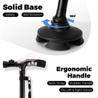 Walking Cane with LED Light: Ohuhu Folding Cane for Men Women Foldable Walking Stick with Strap Portable Adjustable Lightweight Free Standing Canes with Carrying Bag for Fathers Mothers