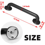 Metal Industrial Stairs Grab Wall Handrail Staircase Steps Indoor Exterior Outdoor Deck Hand Rail Safety Grab Bar (Matte Black) Handle for Stairs Bars Wall Elderly Grab Frame Pipe (12 Inch 1 Pack)