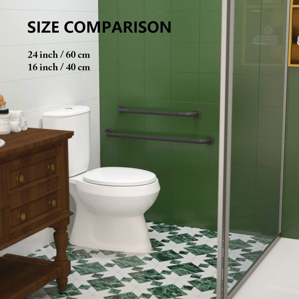 24 Inch Anti Slip Shower Grab Bar Oil Rubbed Black 1.25" Diameter,Munzong Bathroom Grab Bar, Knurled Bathroom Balance Bar,Safety Hand Rail Support Handicap Elderly Senior Assist Bath Handle
