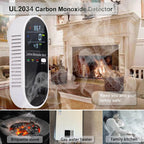KH Alert Carbon Monoxide Detectors, Carbon Monoxide Detector Plug in with Temperature Humidity Sensor Built-in, CO Level Monitor Alarm with Clear LCD Display Sound & Light Warning for Home/Hotel/RV