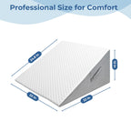 COOLBEBE Bed Wedge Pillow for Sleeping,12Inch Elevated Wedge Pillow for Sleep Apnea, 12" Foam Wedge Triangle Pad for Acid Reflux, Gerd and Snoring - Breathable Air Layer Washable Cover