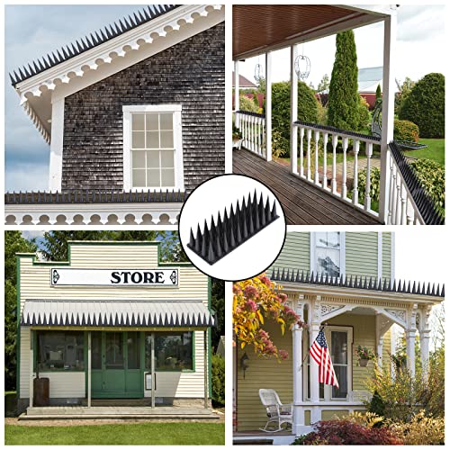 Bird Spikes, 20 Packs Bird Deterrent, Raccoon for Outdoor Repelling Reptiles, Squirrel Spikes for Fences and Roofs to Keep Birds Away