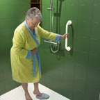 20 Inch Anti Slip Shower Grab Bar Oil Rubbed White 1.25" Diameter,Munzong Bathroom Grab Bar, Knurled Bathroom Balance Bar,Safety Hand Rail Support Handicap Elderly Senior Assist Bath Handle