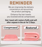 Hicober Microfiber Hair Towel, 3 Packs Turbans for Wet Hair, Drying Wrap Towels Curly Women Anti Frizz (Pink,Purple,Grey)
