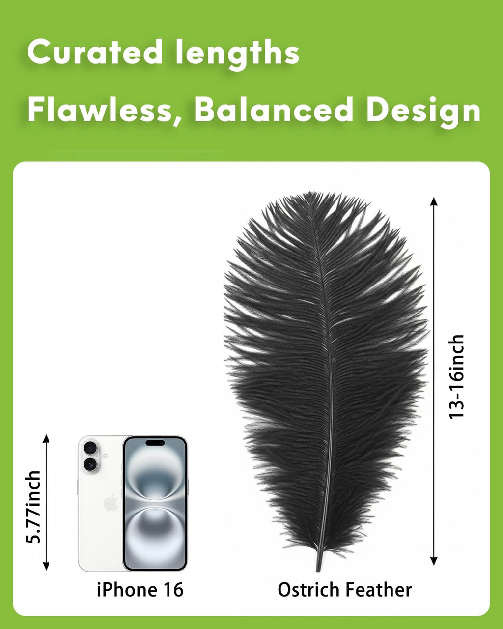 NEWONG 30pcs Black Ostrich Feathers Natural Bulk 13-16in(33-40cm) Vase Craft Wedding Home Party Centerpieces Christmas Day Decoration