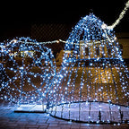 HOME LIGHTING 66ft Christmas Decorative Mini Lights, 200 LED Green Wire Fairy Starry String Lights Plug in, 8 Lighting Modes, for Indoor Outdoor Xmas Tree Wedding Party Decoration (White)