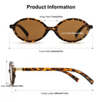 Retro Oval Sunglasses for Women Vintage 90s Y2K Trendy Designer Sun Glasses 2Pack
