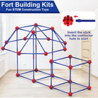 Fort Building Kits for Kids, 140 Pcs Creative STEM Construction Toys for Indoor & Outdoors Activity, Christmas, Birthday Gifts for Boys & Girls Age 4 5 6 7 8 9 10 11 12 Years Old