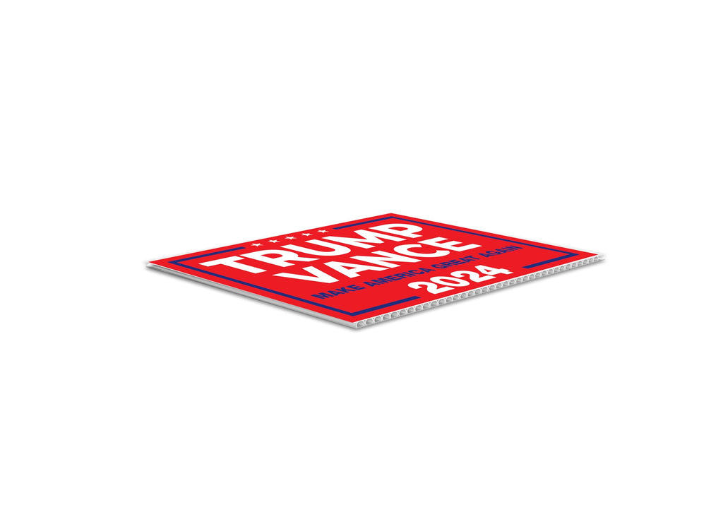 SignPro Trump Vance 2024 Yard Sign | Trump JD Vance Lawn Sign | Trump Vance Make America Great Again Sign | 18" x 12" Corrugated Plastic Outdoor Weatherproof Yard Signs With H Stake | Double Sided
