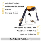 Rat Trap, Humane Mouse Traps, 2 Ways Double Door Rat Catching Traps for 5 Gallon Bucket, Auto Reset Rat Trap Door, Flip Slide Bucket Lid Mouse Trap for Indoor and Outdoor Places (2 Packs)