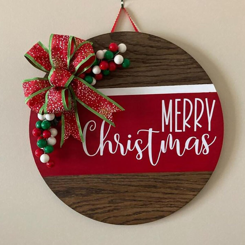 Christmas Stencils 12” Christmas Stencil for Wood Round Xmas Stencil for Painting Holiday Stencils Merry Christmas Holy Night Drawing Templates for Door Hanger Porch Wreath Home Decor