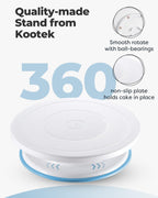 Kootek 71PCs Cake Decorating Kit, Baking Supplies Tools - Includes Cake Stand Turntable, 12 Icing Piping Tips, 2 Frosting Spatulas, 3 Scrapers, 50+2 Piping Bags, Coupler, Video Tutorial, Booklet