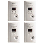 Kidde Carbon Monoxide Detector, Plug In Wall with 9-Volt Battery Backup, Digital LED Display, 4 Pack