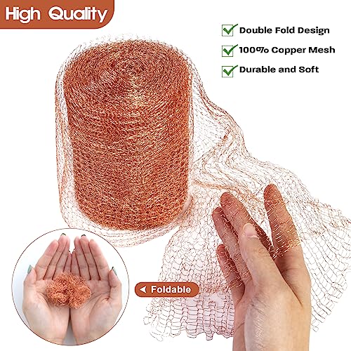 Copper Mesh Roll for Mice Rat Rodent Repellent, Sturdy 5" X 50' Copper Wool Mouse Trap for Bat Snail Bird Control with Packing Tool