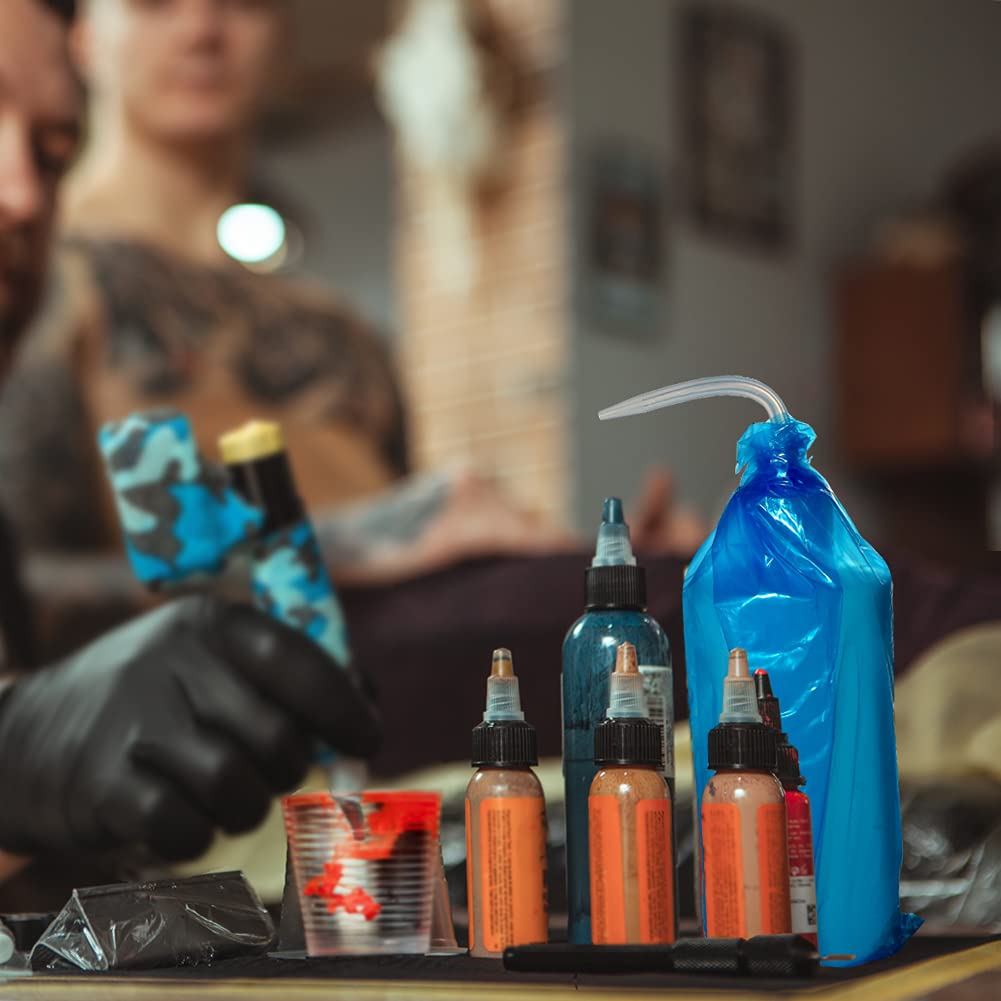 Tattoo Bottle Bags 200pcs Disposable Tattoo Wash Bottle Bags Covers Sleeves Squeeze Bottle Bags Covers For Tattoo Machine Gun Accessories, Tattoo Supplies, Tattoo Kits, Tattoo Accessories