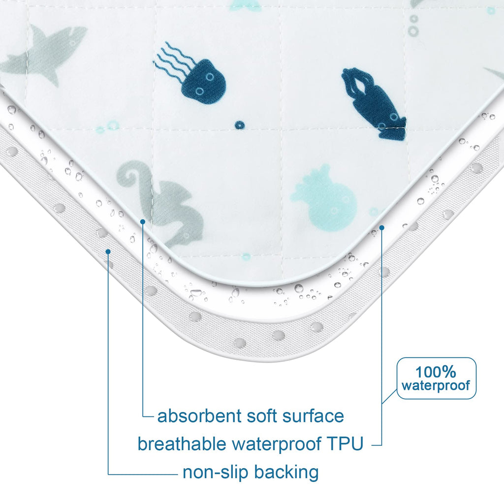 Incontinence Bed Pads 2 Pack, Bed Pads Washable Waterproof, Pee Pads for Kids, Adults, Elderly, and Pets, Bed Wetting Pads for Twin and Toddler Beds, Reusable Puppy Pads, Non Slip and Easy to Change