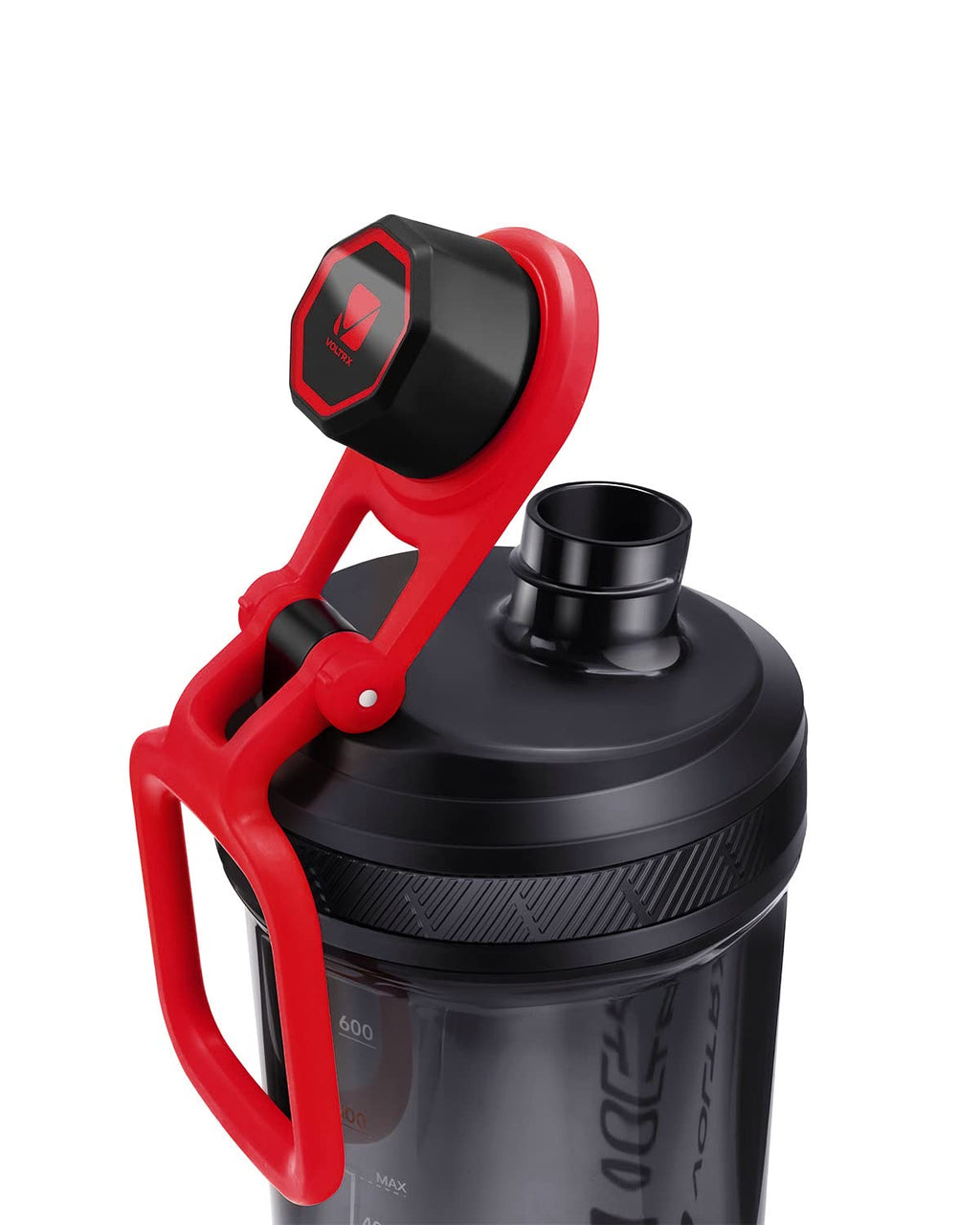 VOLTRX Shaker Bottle, Gallium USB C Rechargeable Electric Protein Shake Mixer, Shaker Cups for Protein Shakes and Meal Replacement Shakes, BPA Free, Made with Tritan, 24oz, Red