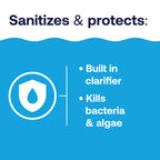 HTH 42055 Pool Care 3" Chlorine Tabs Advanced, Swimming Pool Sanitizer with Clarifier & Algaecide - Destroys Bacteria & Algae, Delivers Crystal Clear Water All Season, Slow Dissolving, 25 lbs