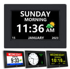 AINFTIME Digital Clock with Date and Day of Week for Elderly-12 Alarms Medication Reminder Dementia Alzheimers Clock Calendar with Extra Large Display (7 inch Black)