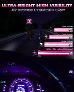Zacro LED Reflective Vest Running Gear, 5 Lights Colors High Visibility Reflective Running Gear Rechargeable Light Up Running Vest for Walking Running Cycling, Adjustable for Men Women Kids(Pink)