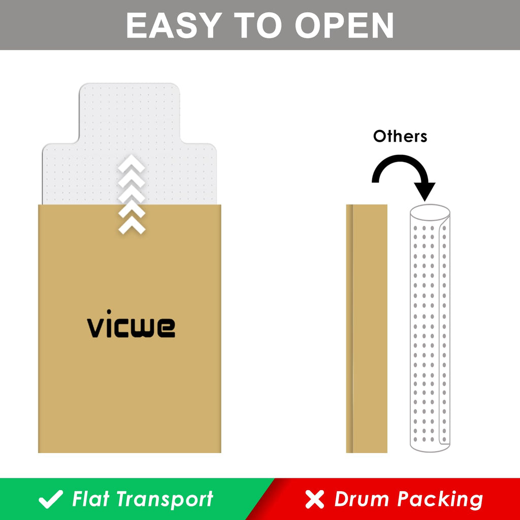Vicwe Office Chair Mat for Carpet, 32" X 55" Heavy Duty Desk Chair Mat for Carpeted Floors, Easy Glide Rolling Plastic Floor Mat, Ship Flat,Easy to Clean with Lip