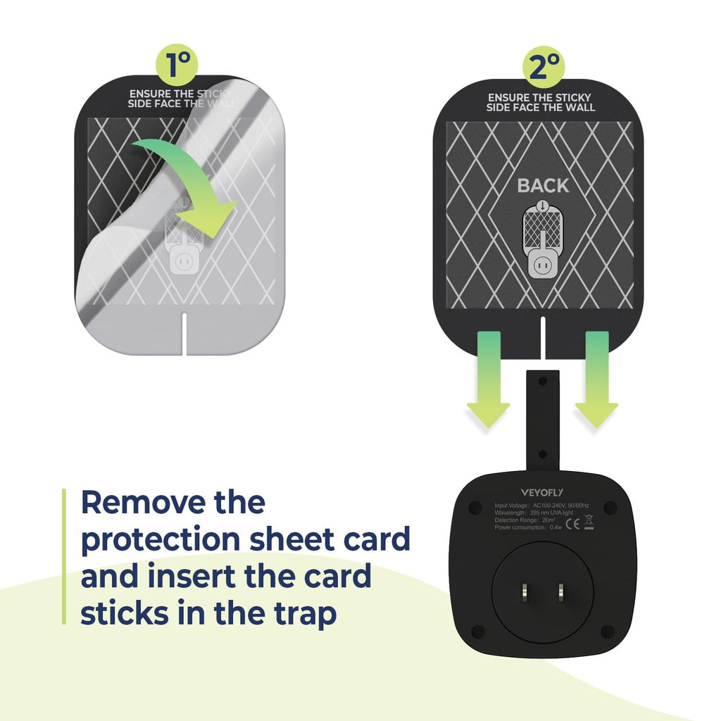 VEYOFLY Flying Insect Trap Refill- Plug in Bug Catcher Indoor Refills, Indoor Fly Trap, Indoor Fly Trap,Trap for Mosquitos, Bugs, Insects, Gnats, Moth and Fruit Flies -Plug in Refill (Pack of 10)