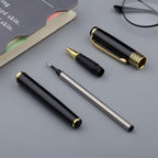 lyforx 𝐖𝐞𝐢𝐠𝐡𝐭𝐞𝐝 Pens for Hand Tremors 𝐇𝐞𝐚𝐯𝐲 Pen for Low Dexterity Weak Grip Strength Parkinson's Autism Carpal Tunnel Arthritis Elderly Stunning Black Chrome Metal Pen (2pcs)