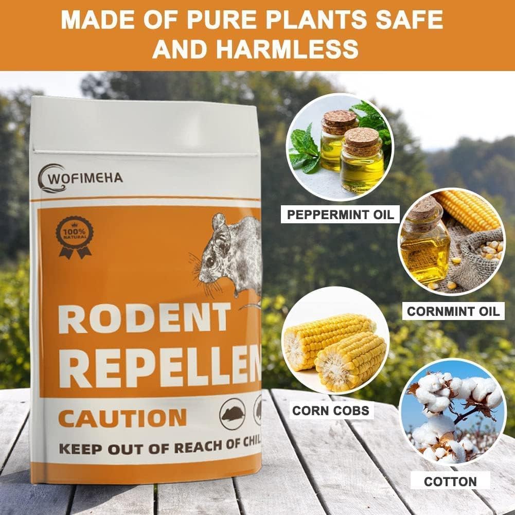 ANEWNICE Peppermint Oil Rodent Repellent - Repels Mice, Rats and Rodents - For House, Car, RV - Indoor and Outdoor Use - 10 Packs
