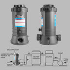XtremepowerUS Inline Automatic Chlorinator Chemical Chlorine Feeder for Above Ground Pool, Inground Swimming Pool Chlorine Dispenser Tablet in-line Auto Chlorinator 3-Inch (Compatible with Cl200)