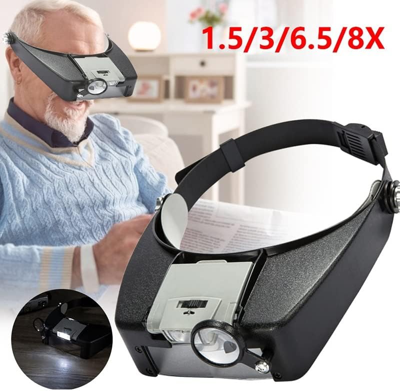 Microscope Accessories Kit Loupe Microscope LED Light 1.5X 3X 6.5X 8X Helmet Style Magnifier Microscope Slides