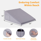 Ruqmuis Wedge Pillow for Sleeping, 10" Bed Wedge Pillow for Headboard, Triangle Incline Wedges for Acid Reflux, Pillow Wedge for Back Pain Relief, Elevated Leg Pillows After Surgery, Snoring, Velvet