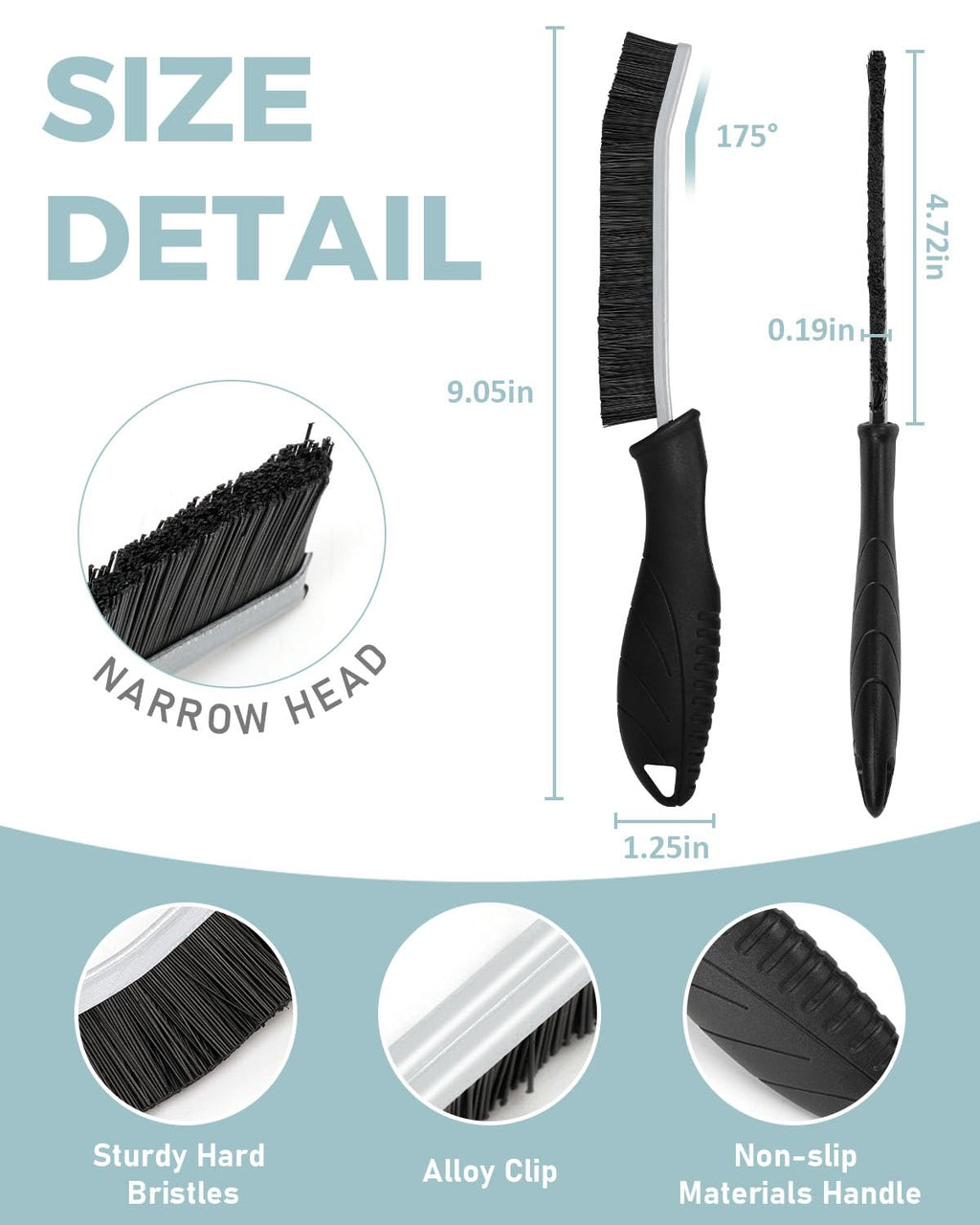 Crevice Cleaning Brush - Grout Scrub Brush, House Cleaning Supplies, Gap Cleaning Tools, Home Essentials, Gifts for Women Men, Hard Bristle Crevice Cleaner Brush for Household Use, Bathroom
