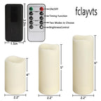 fclayvts 24-Pack LED Flameless Candles with Remote Control -Remote flameless Candles- Timer Candles -3D Flame, for Halloween Christmas Parties,Wedding,Home,Gift and Special Occasions(Three Sizes)