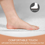 Joyhalo Shower Mats for Showers Anti Slip for Elderly, 47'' x 16'' Non Slip Bath Mat for Inside Shower, Bath Tub Mats for Bathroom Non Slip for Shower, PVC Loofah Bathroom Mats, White