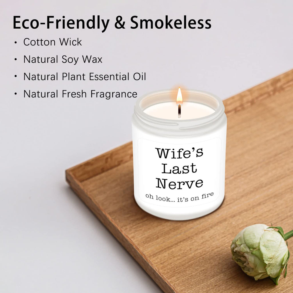 Homsolver Gifts for Wife from Husband, Best Wife Gifts, Funny Christmas, Anniversary Funny Gift for Her, Valentines Day Gifts, Birthday, Romantic Lavender Scented Candles