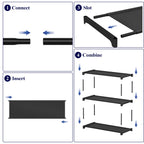 Kitsure Shoe Rack - Premium Non-Woven Shoe Rack Shelf, Shoe Organizer for Closet, Entryway, Garage & Corridor, Sturdy & Durable Long Stackable Shoe Shelves, X-Large, Black