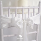 HUIHUANG White Satin Ribbon 4 inch Wide Double Faced Polyester Large Ribbon for Chair Sash Wedding Party Supplies Cake Decor Bows Making Flower Bouquet Sewing Crafts Gift Wrapping -10 Yards/Roll