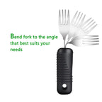 YPC Adaptive Utensils,Easy Grip Silverware,Built Up Bendable Fork,Teaspoon,Tablespoon and Knife for Tremors,Adults,Elderly,Arthritis and Parkinsons,4 Piece Set