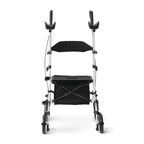 Medline Upright Rollator Walker with Padded Armrests, Stand Up Walkers for Seniors, 7.5-Inch Wheels, Height Adjustable, Storage Bag, 300lb Weight Capacity, White Frame