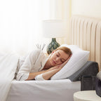 Bedluxe King Wedge Pillow Headboard (76"x10"x6"), Bed Wedge Pillow for Headboard, Foam Headboard Pillow, Bed Gap Filler King - Fill The Gap (0-7"), Mattress Gap Filler (Short Plush, 76"x10"x6")