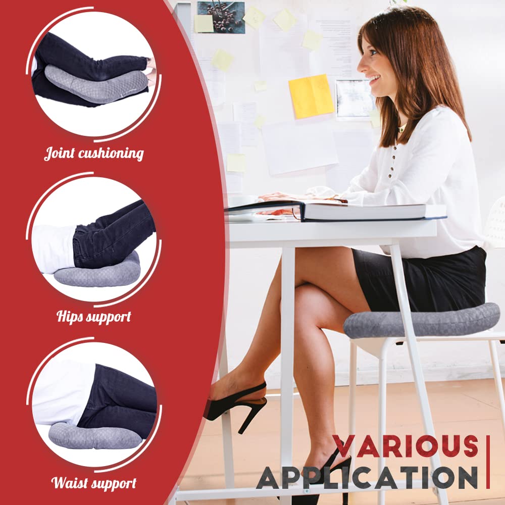 Vinban Stuffed Donut Pillow Seat Cushion | for Tailbone and Coccyx Pain, Hemorrhoids, Bed Sores, Pregnancy, Prostate, Surgery Recovery, Sitting Pressure Relief, for Home, Office and Car (Grey)