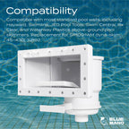 Blue Mano Wide Mouth Above Ground Pool Skimmer Complete Kit, Replacement for SP1091WM Dyna-Skim, 45-430, 32192, Opening Width 14" Fits for All Wide Standard Pool Wall