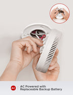X-Sense Hardwired Combination Smoke and Carbon Monoxide Detector, Hardwired Interconnected Smoke and CO Detector Alarm with Replaceable Battery Backup, XP04, 6-Pack