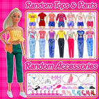 71 Pack Doll Clothes and Accessories - 5Princess Dress 9 Fashion Dress Cloth 3 Top and Pants 3 Bikini Swimsuits 20 Shoes 28 Other Doll Accessories Size Suit for 11.5 Inch Dolls