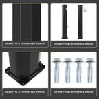 9.3 Gallon Solar Heated Outdoor Shower, 7.2FT Height, 360°Rotating Rainfall + 6FT Handheld Shower + Foot Faucet, Freestanding Black Poolside Shower with Hot & Cold Water Adjustment