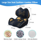 Lexeme X Large Memory Foam Seat Cushion Lumbar Support Pillow for Sciatica & Tailbone Pressure Relief Coccyx Pad for Office Chair, Car,Wheelchair,Home,Office